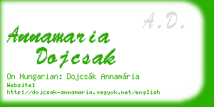 annamaria dojcsak business card