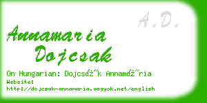 annamaria dojcsak business card